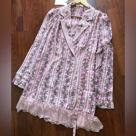 NWT LoveShackFancy Moonstone Double Breasted Crystal Buttons Floral Dress M - Picture 12 of 17